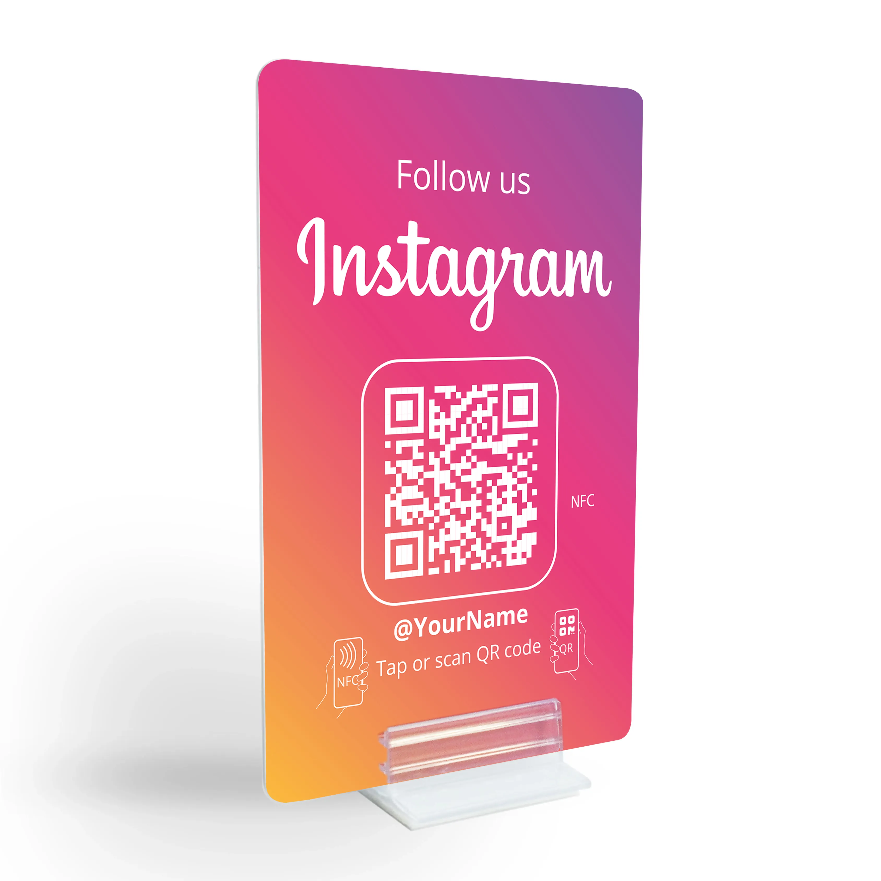 Carte Instagram Booster - Présentoir NFC/code QR pour une augmentation immédiate du nombre de followers